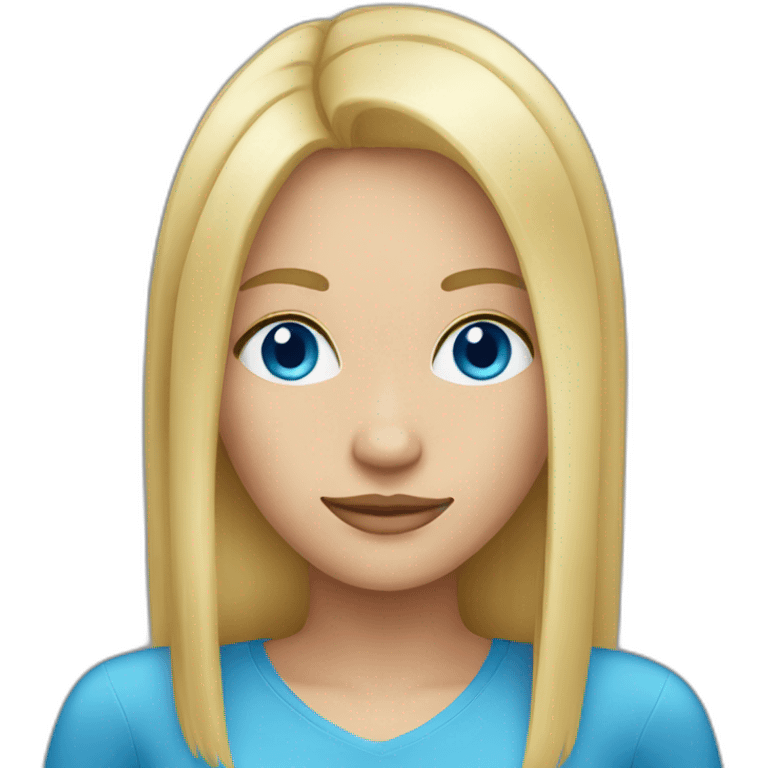 blond women with straight hair and blue eyes emoji