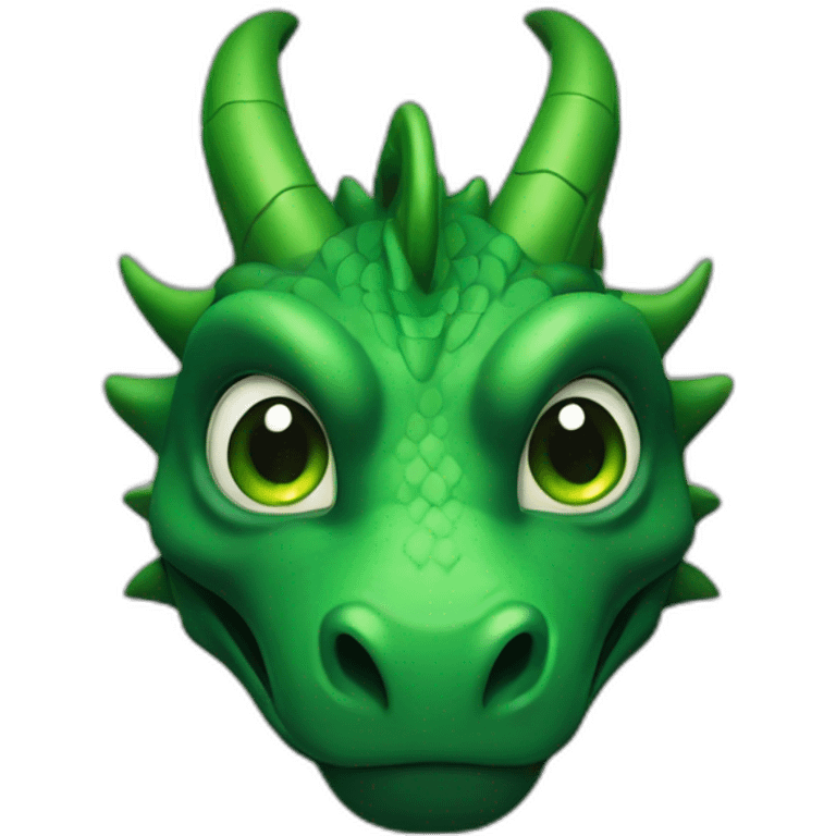 Dragon noire au yeux vert emoji