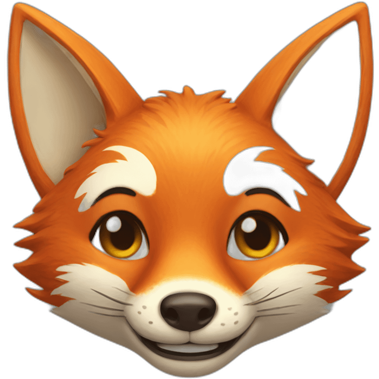 one smiling fox head emoji