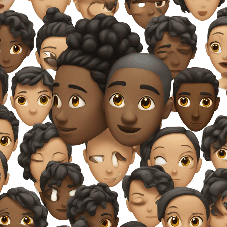 Black guy with twists kissing his girlfriend emoji