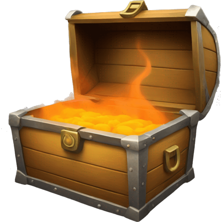 open treasure chest with orange smoke coming out emoji