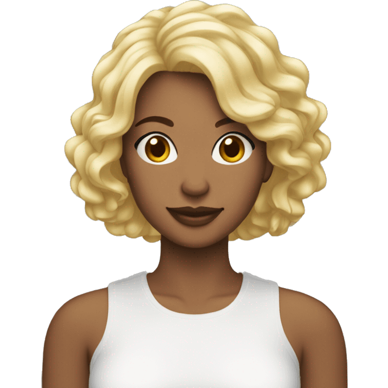 mulher parda de cabelo cacheado de jaleco branco  emoji