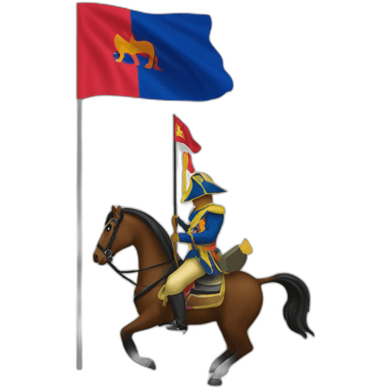 cambodgian flag with a horse soldier emoji