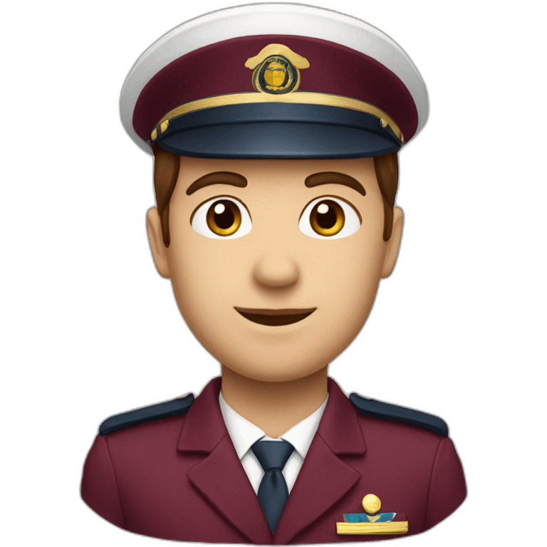 A Airplane captain in burgundy coloured uniform emoji