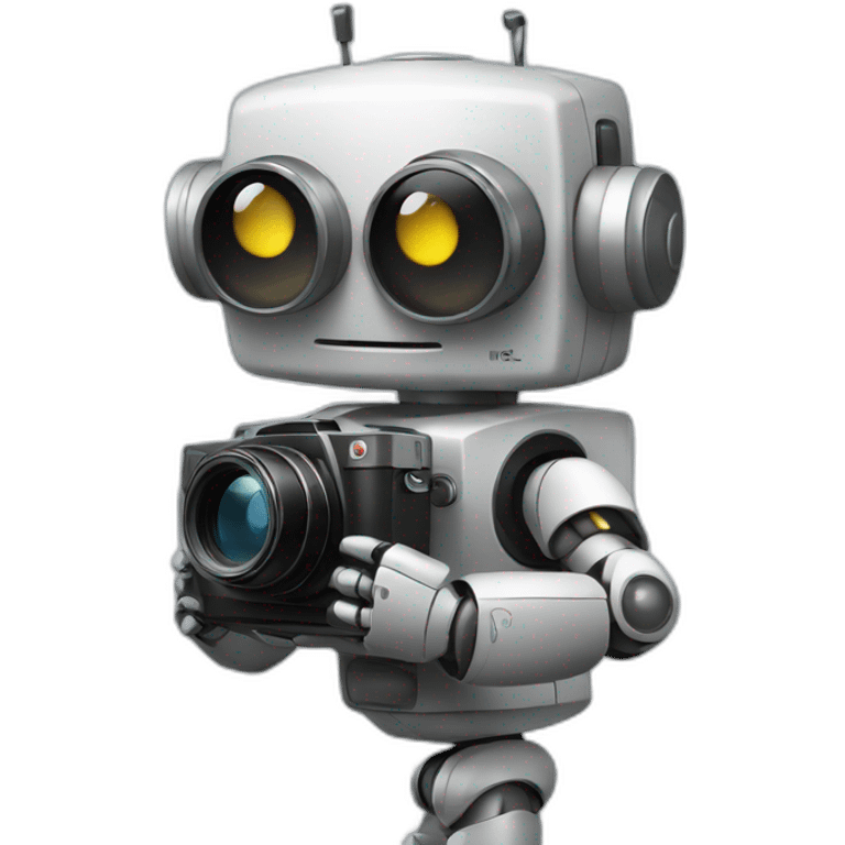 robot holding a camera emoji