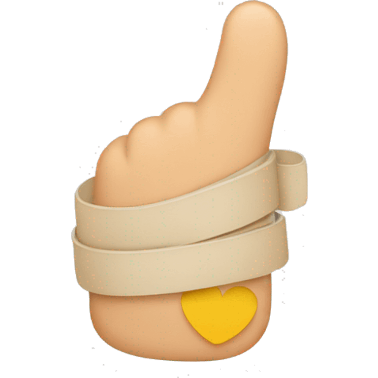 A thumb with bandade on it emoji