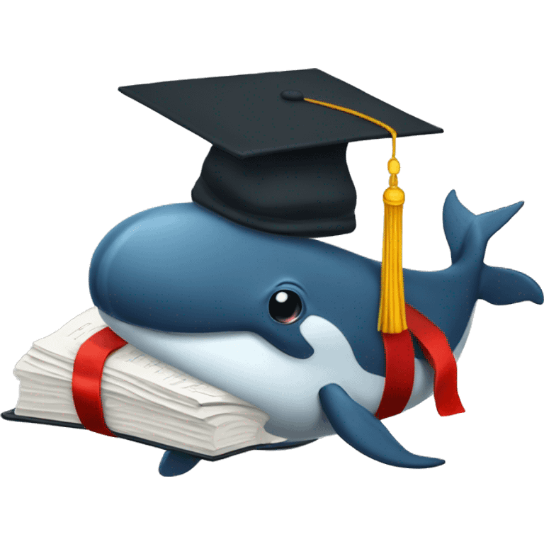 A whale with a scholar degree  emoji