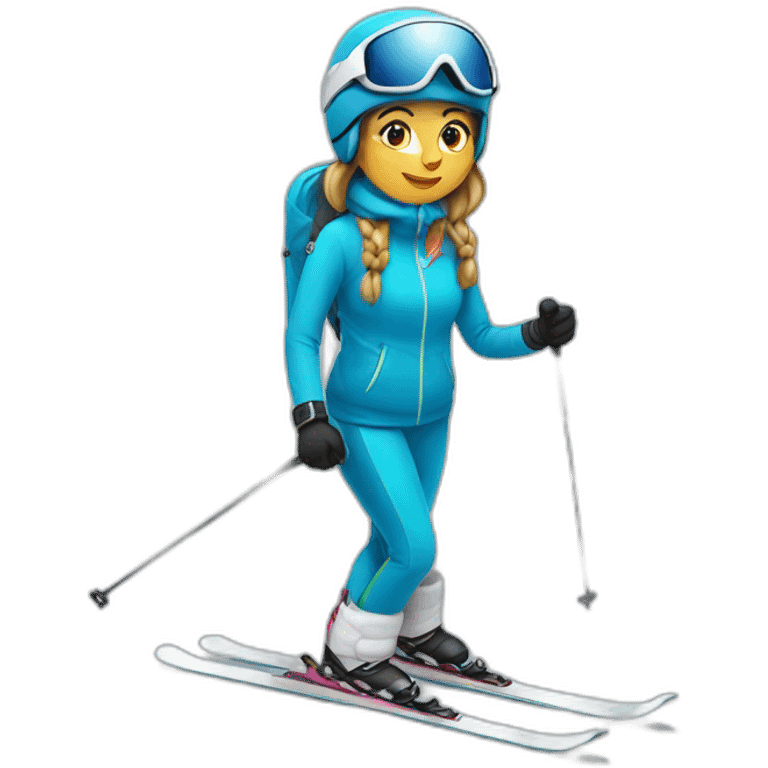 skiing woman emoji