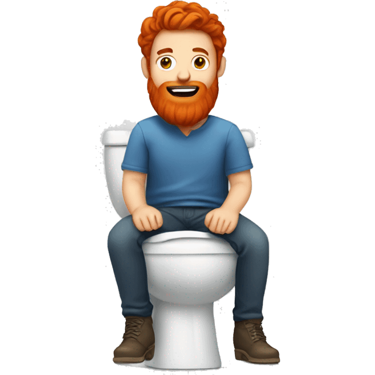 Red Bearded guy sitting on a toilet emoji