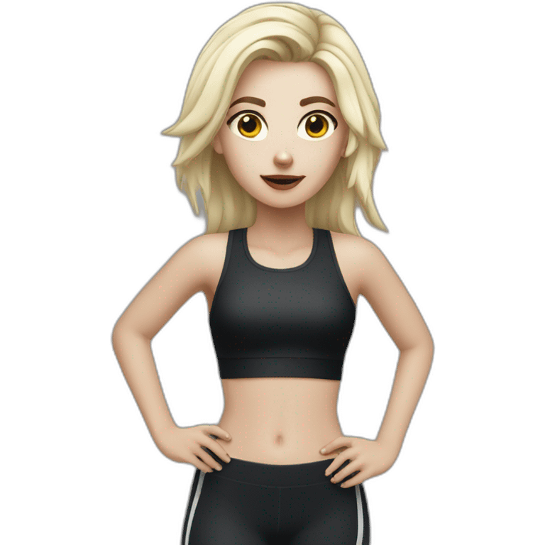 goth white girl running with gym outfit emoji