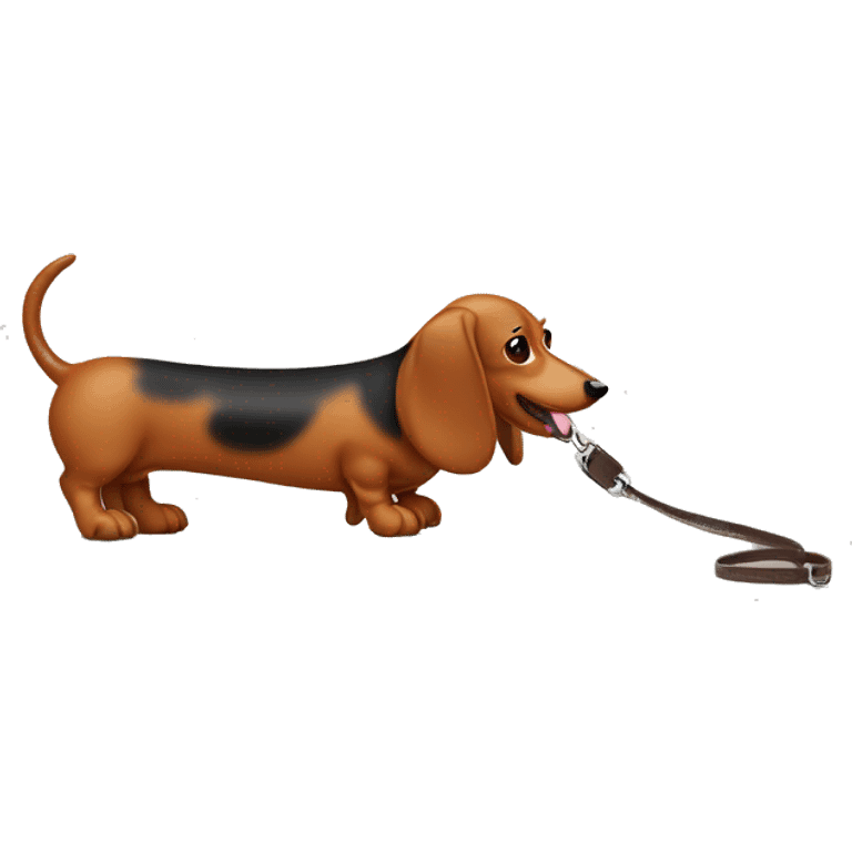 Sausage dog on lead emoji