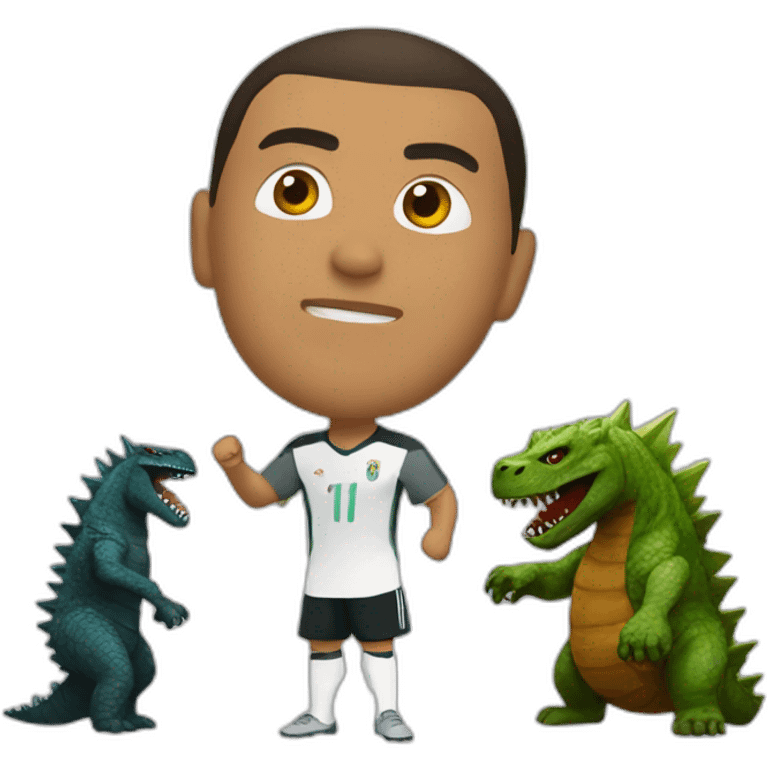 Ronaldo versus godzilla emoji