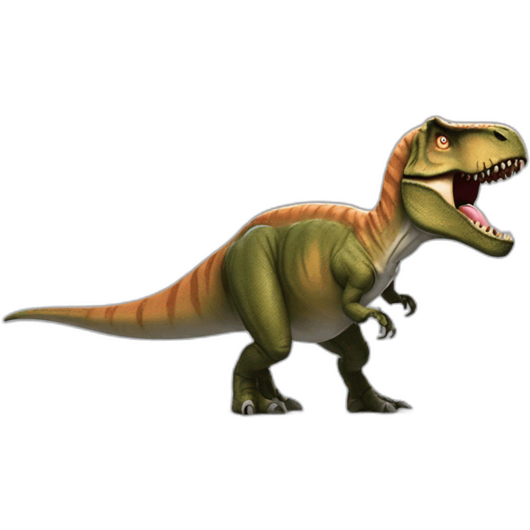 Un t-rex qui chasse un tricératops emoji