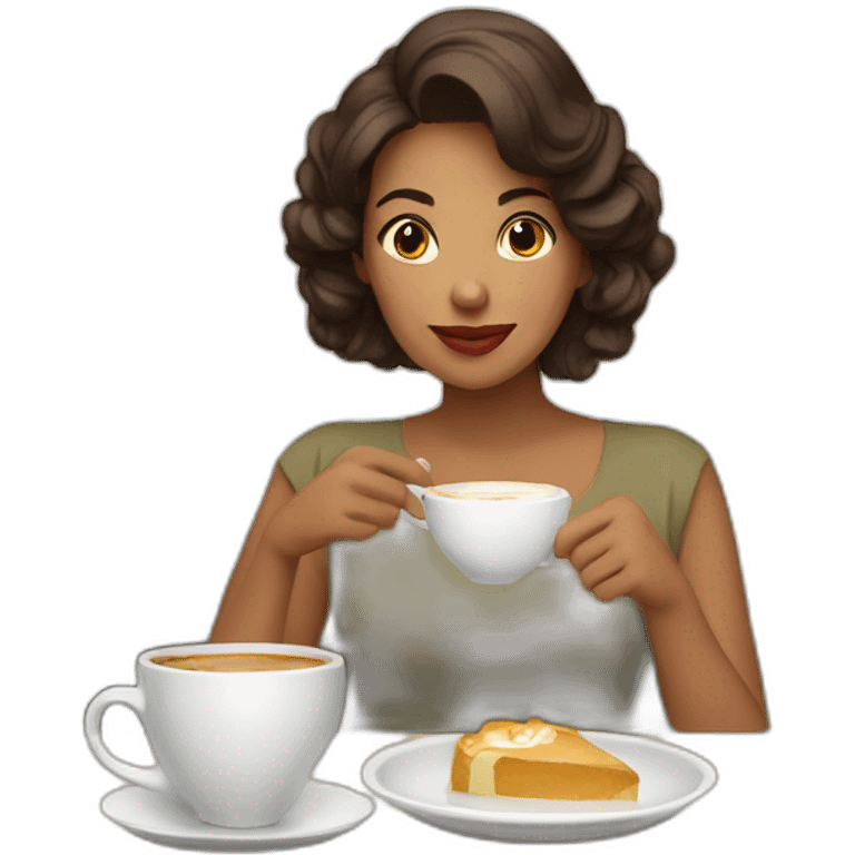 Mujeres tomando café  emoji