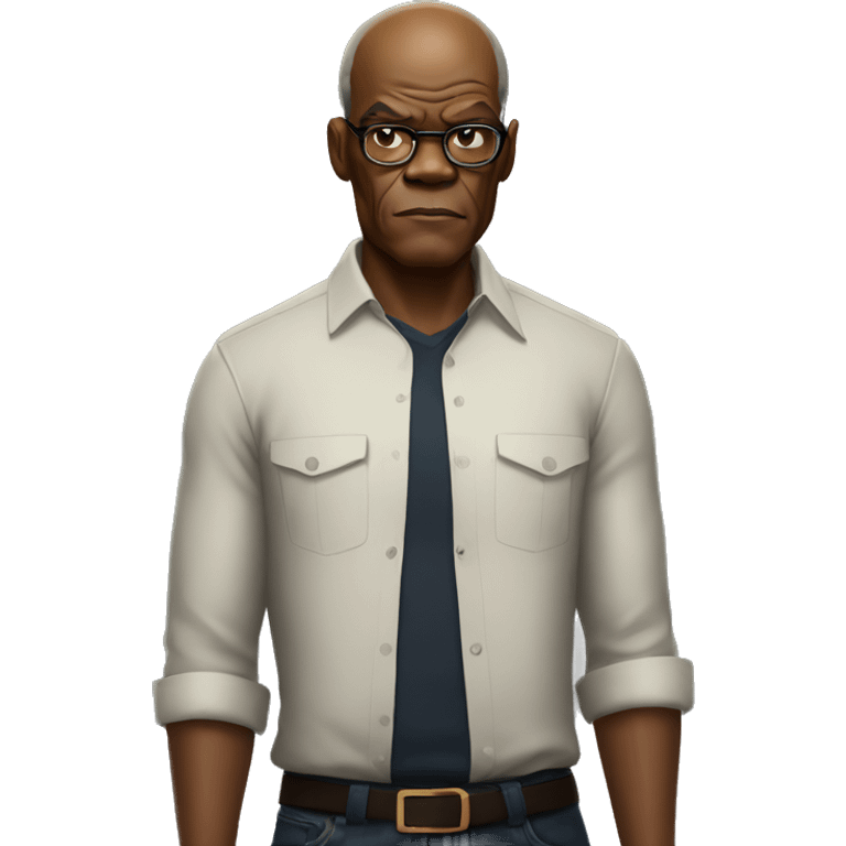 samuel l jackson serious wearing shirt emoji