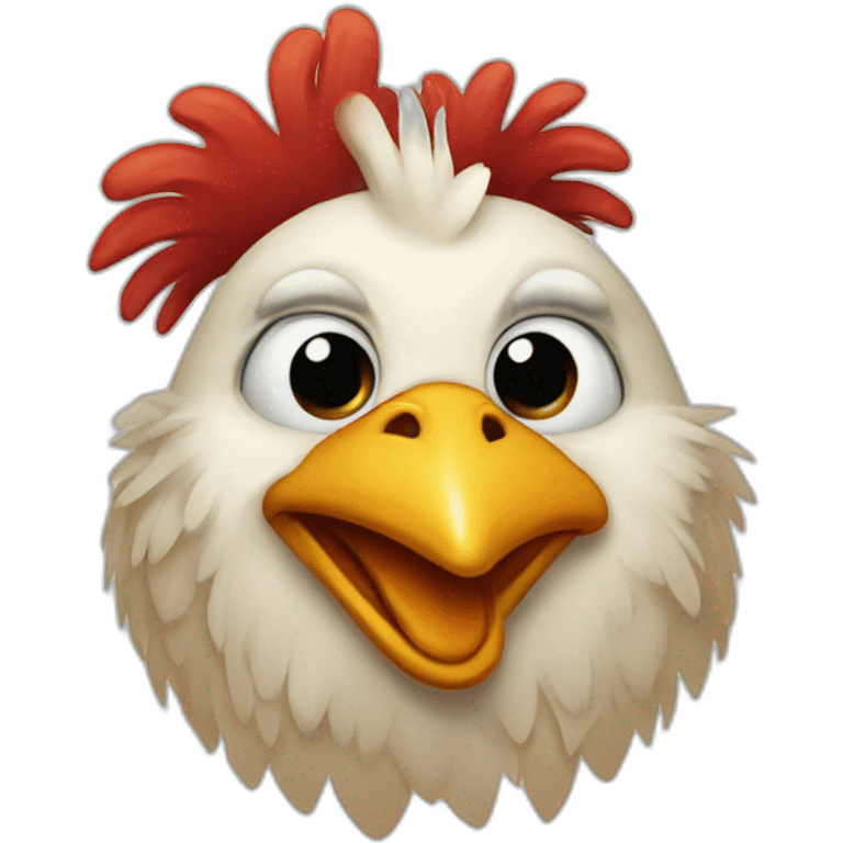 Chicken make clown emoji