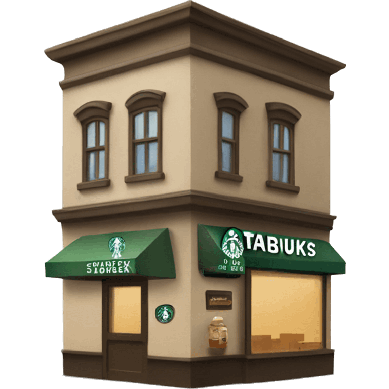 One coffee shop building with one starbucks logo emoji