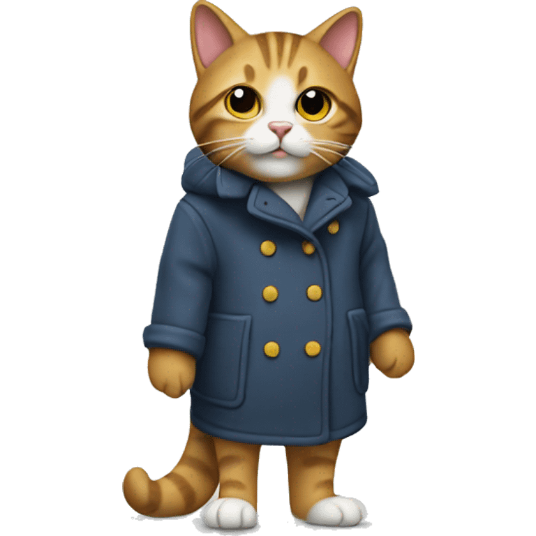 Cat with a coat holding a shoe  emoji