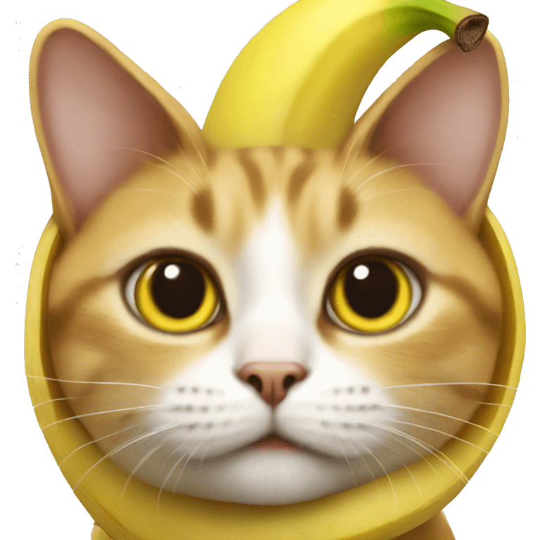 A cat wearing a real banana costume  emoji