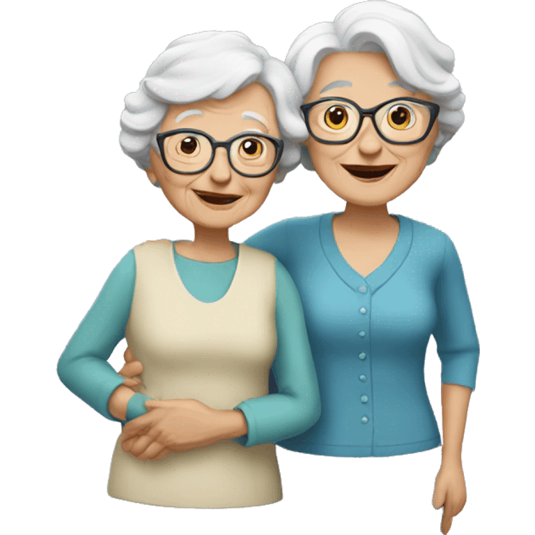 Granny with a friends emoji