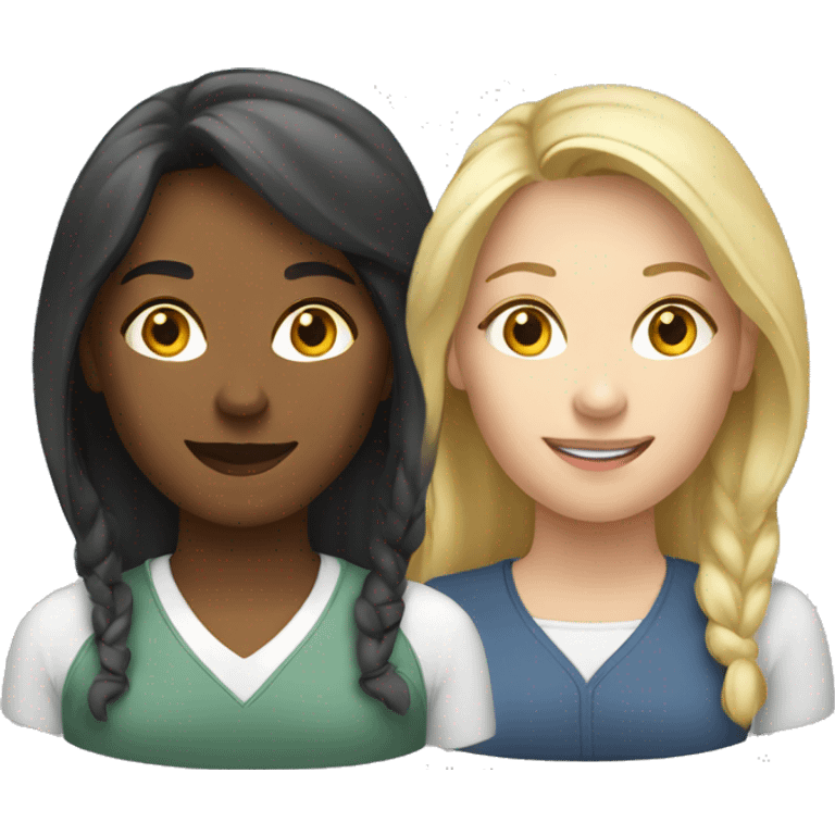 Three Caucasian female coworkers  emoji