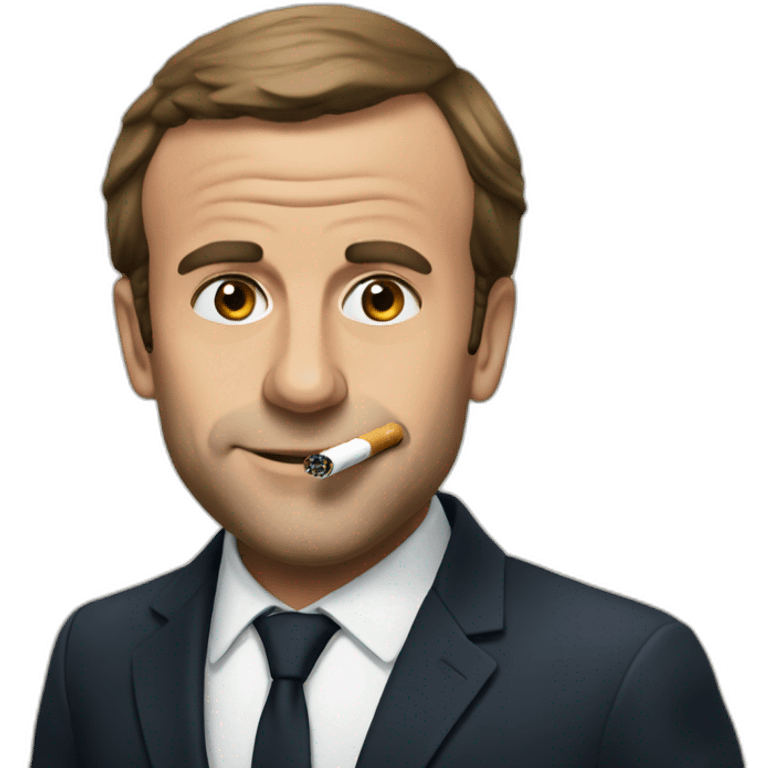 Macron avec une cigarette emoji