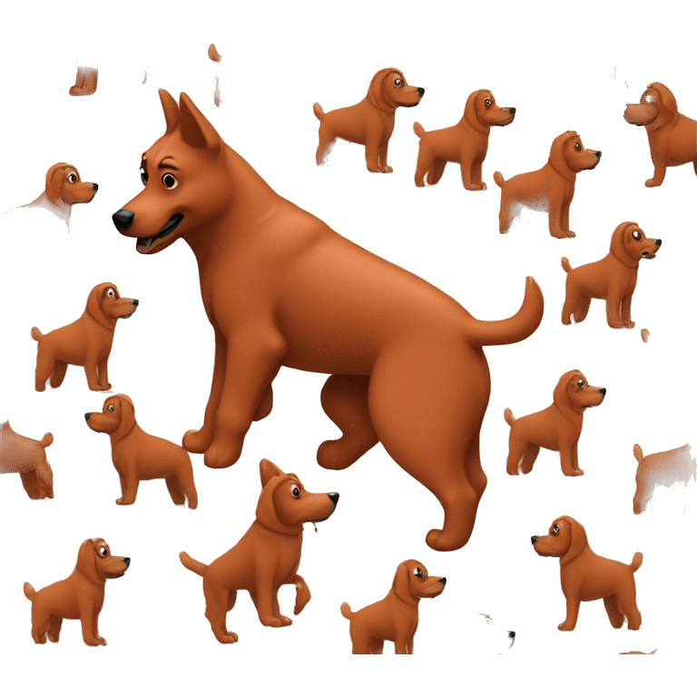 solid red dog with pointed ears running emoji