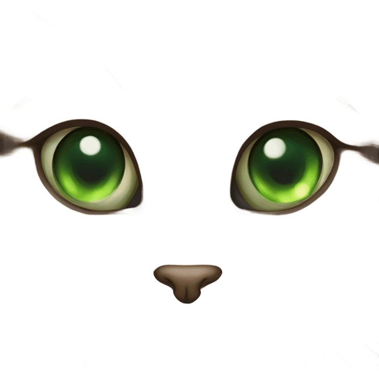 Tabby cat with green eye emoji