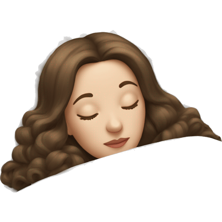 sleeping beauty brunette white girl with a silk pillow emoji