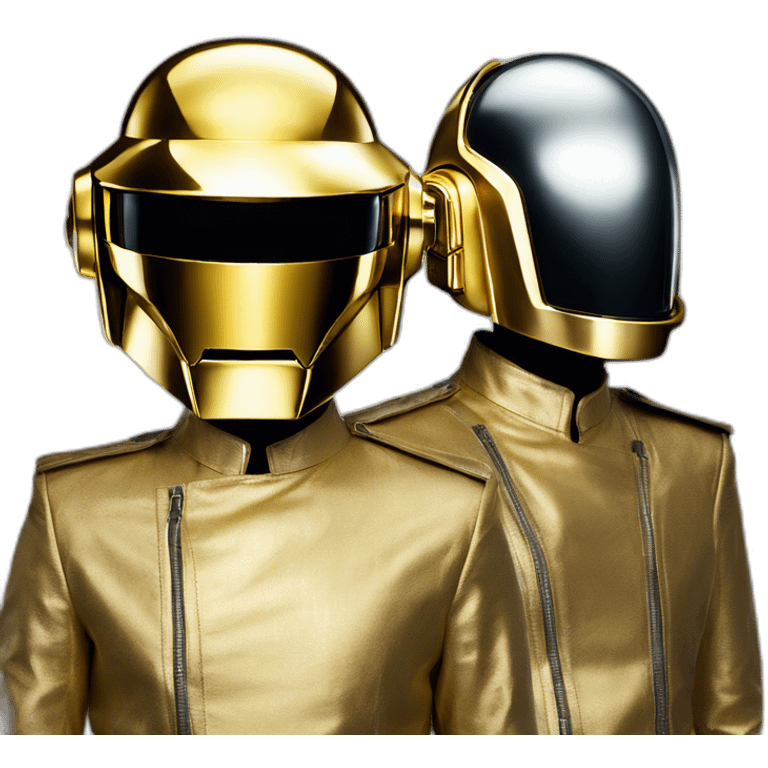 daft punk duo, golden and silver helmets  emoji