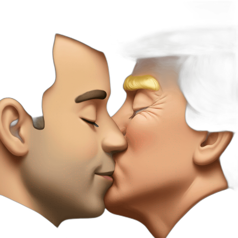 Macron kiss trump emoji