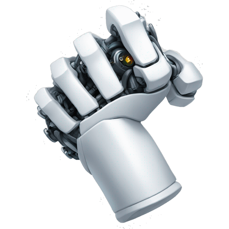 Flexing white mechanical cyborg arm and bicep emoji