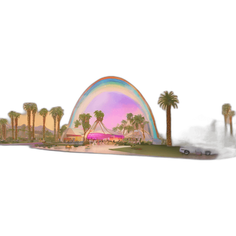 Coachella rainbow building emoji