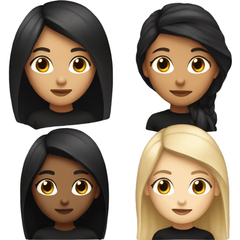 girl with black hair and black clothes with blonde piece of hair on left side emoji