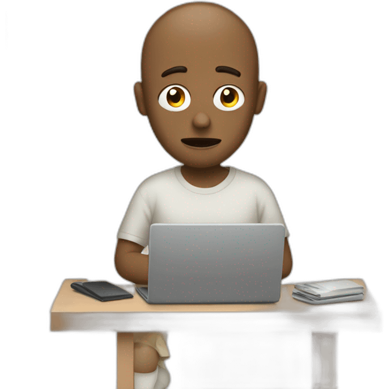 confused human failing to use computer who is white emoji