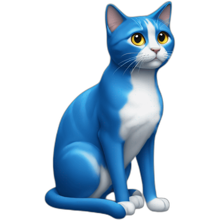 Chat bleu assis emoji