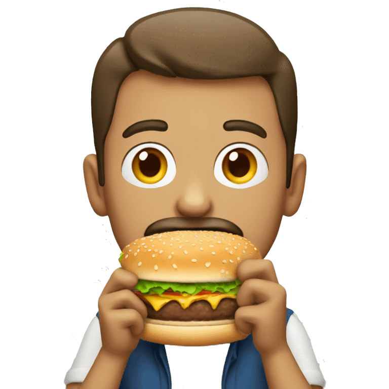 Man eating burger emoji