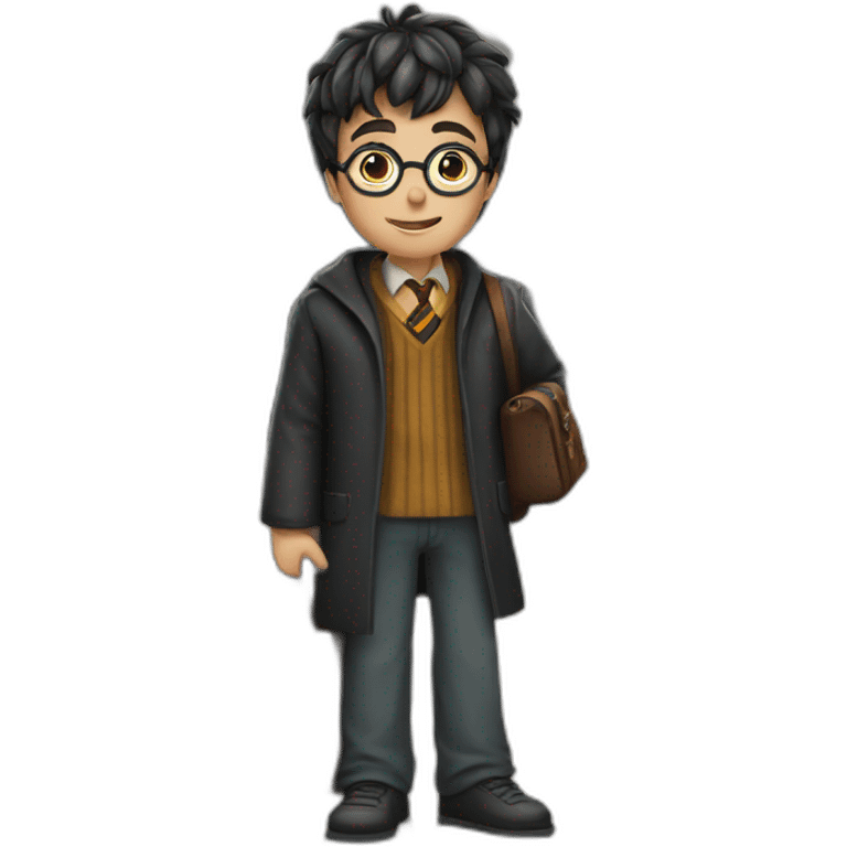 harry potter waiting for train with luggages emoji