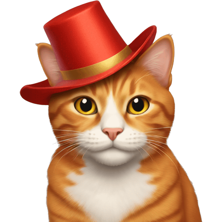 red cat in a New Year's hat emoji