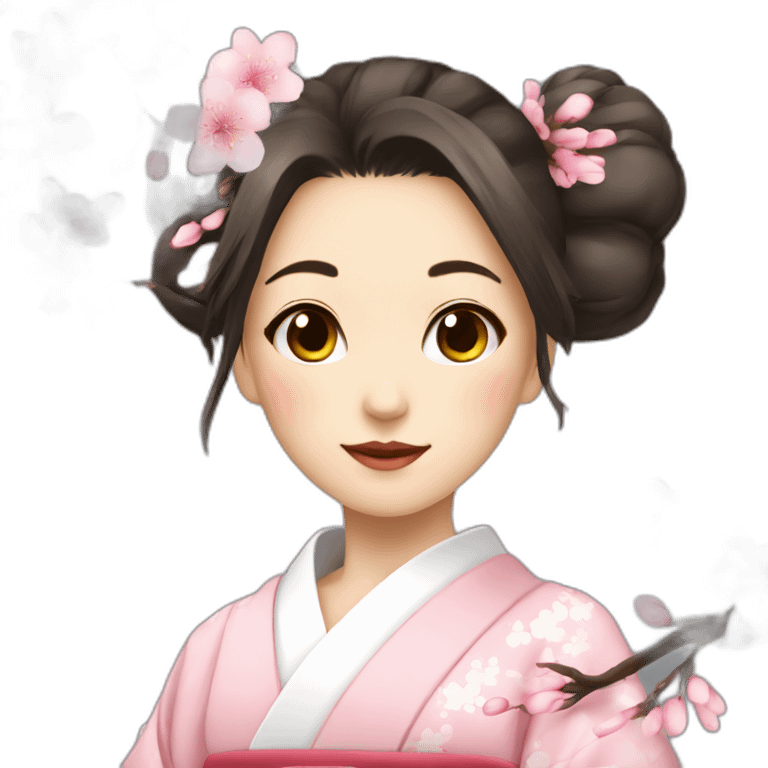 Japan girl with Sakura  emoji