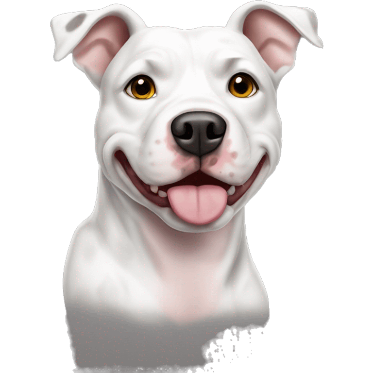 White Merle pitbull  emoji