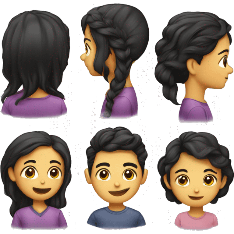 wanita muda rambut pendek bibir tipis rambut belah tengah dad besar emoji