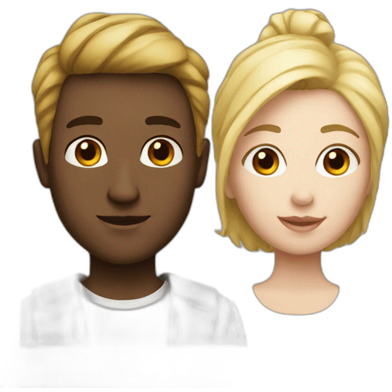 Couples with white face emoji