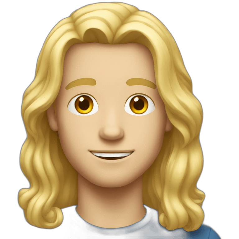 young blond man with long hair emoji