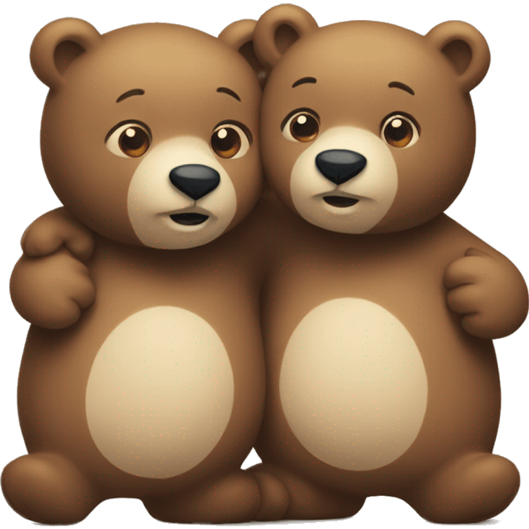 Two bears hugging each other  emoji