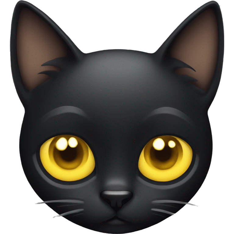 Black cat with yellow eyes  emoji