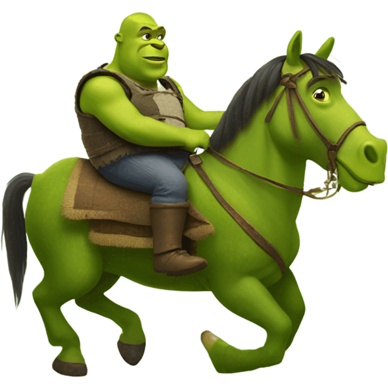 Shrek riding a pickle emoji