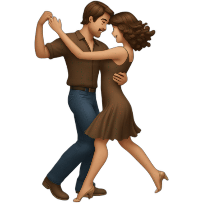 brown hair couple dancing boogie emoji