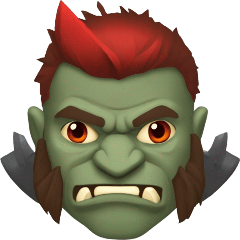 armored orc berserker with red beard & mohican emoji