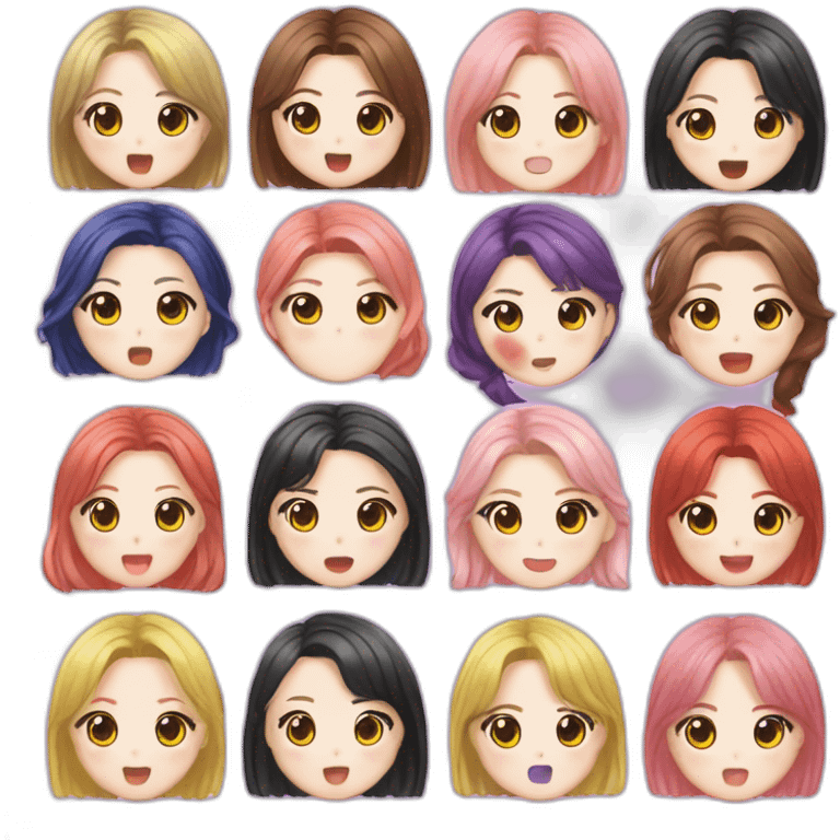 Twice kpop girl group nayeon jeongyeon momo sana jihyo mina dahyun chaeyoung tzuyu emoji